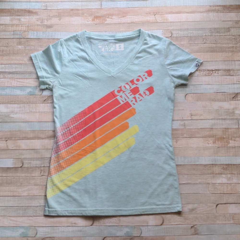 Color Me Rad 5k v-neck short sleeve graphic race tee